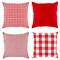 Contemporary Home Living Set of 4 Assorted Cherry Red and White Checkered Pillow Covers, 18"